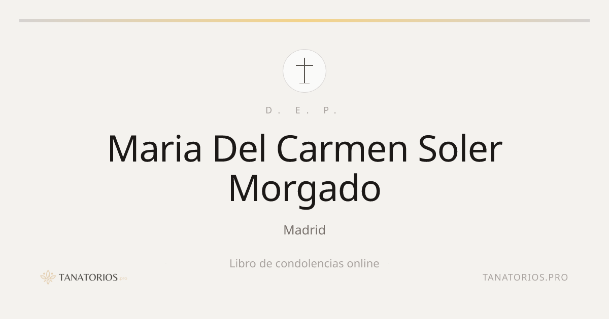 Memorial de Maria Del Carmen Soler Morgado