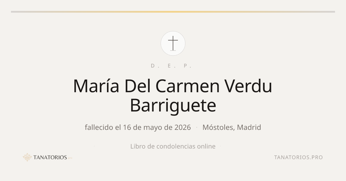Memorial de María Del Carmen Verdu Barriguete