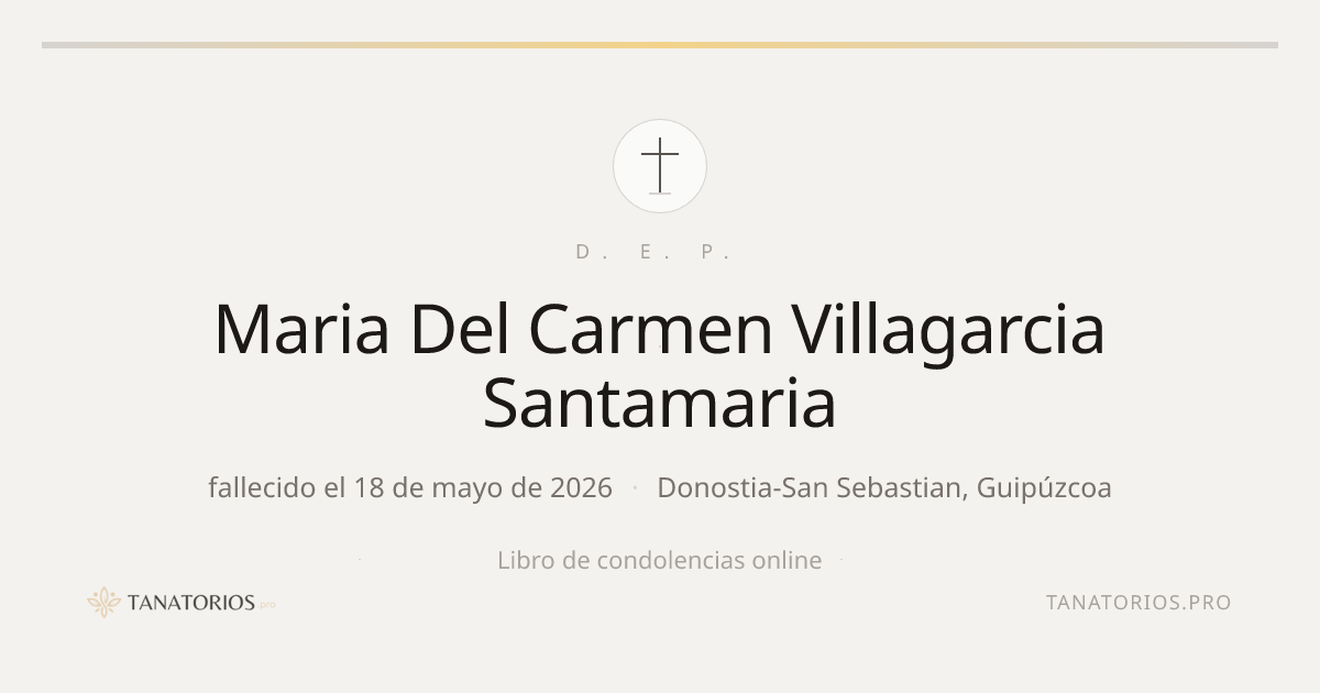 Memorial de Maria Del Carmen Villagarcia Santamaria