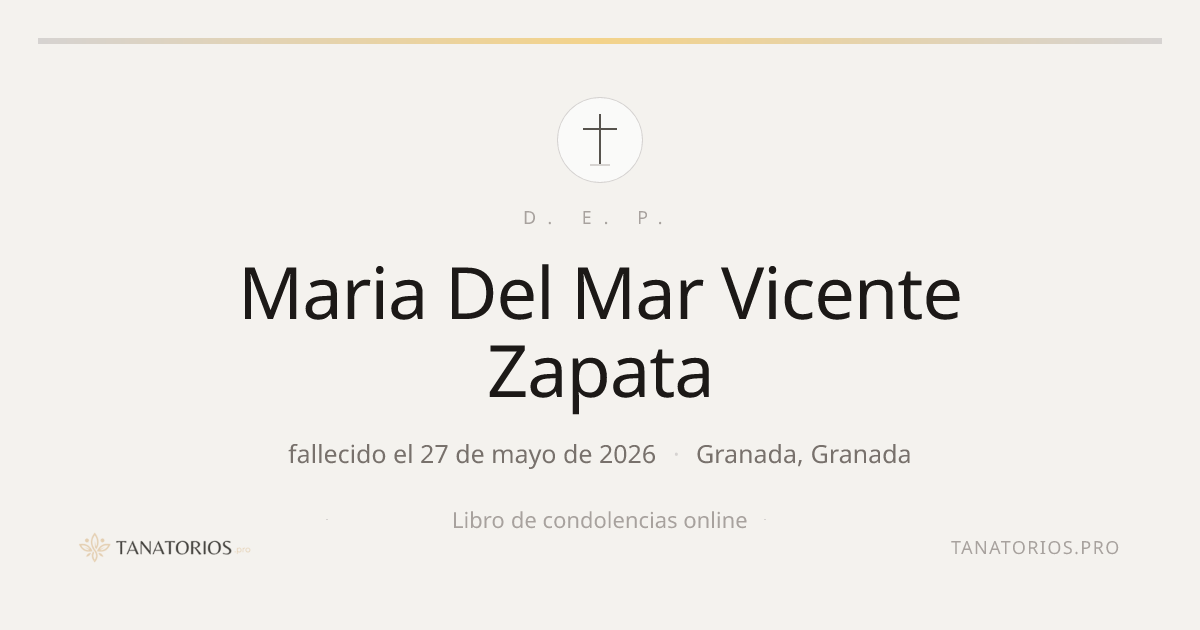 Memorial de Maria Del Mar Vicente Zapata