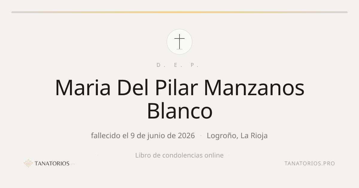 Memorial de Maria Del Pilar Manzanos Blanco