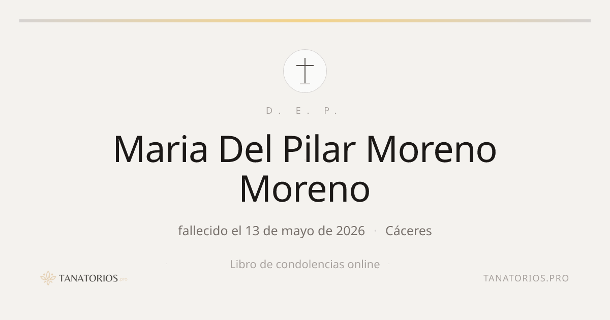 Memorial de Maria Del Pilar Moreno Moreno