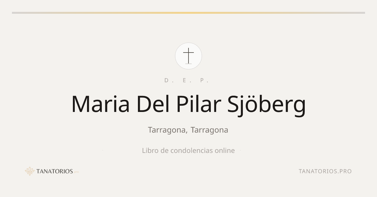 Memorial de Maria Del Pilar Sjöberg