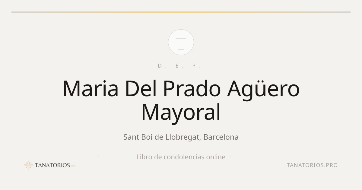 Memorial de Maria Del Prado Agüero Mayoral