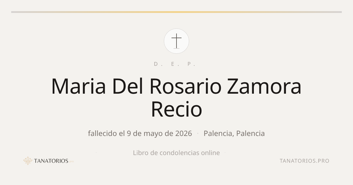 Memorial de Maria Del Rosario Zamora Recio