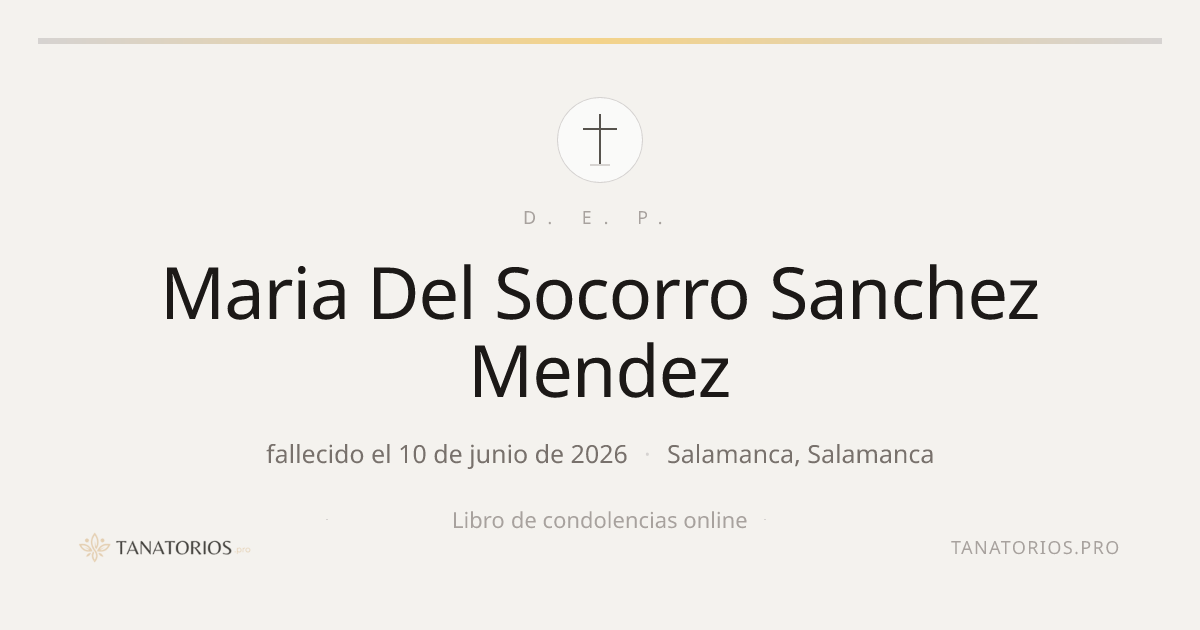 Memorial de Maria Del Socorro Sanchez Mendez