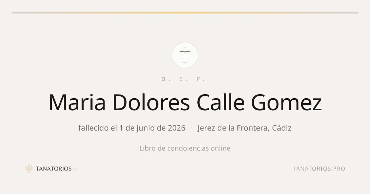 Memorial de Maria Dolores Calle Gomez