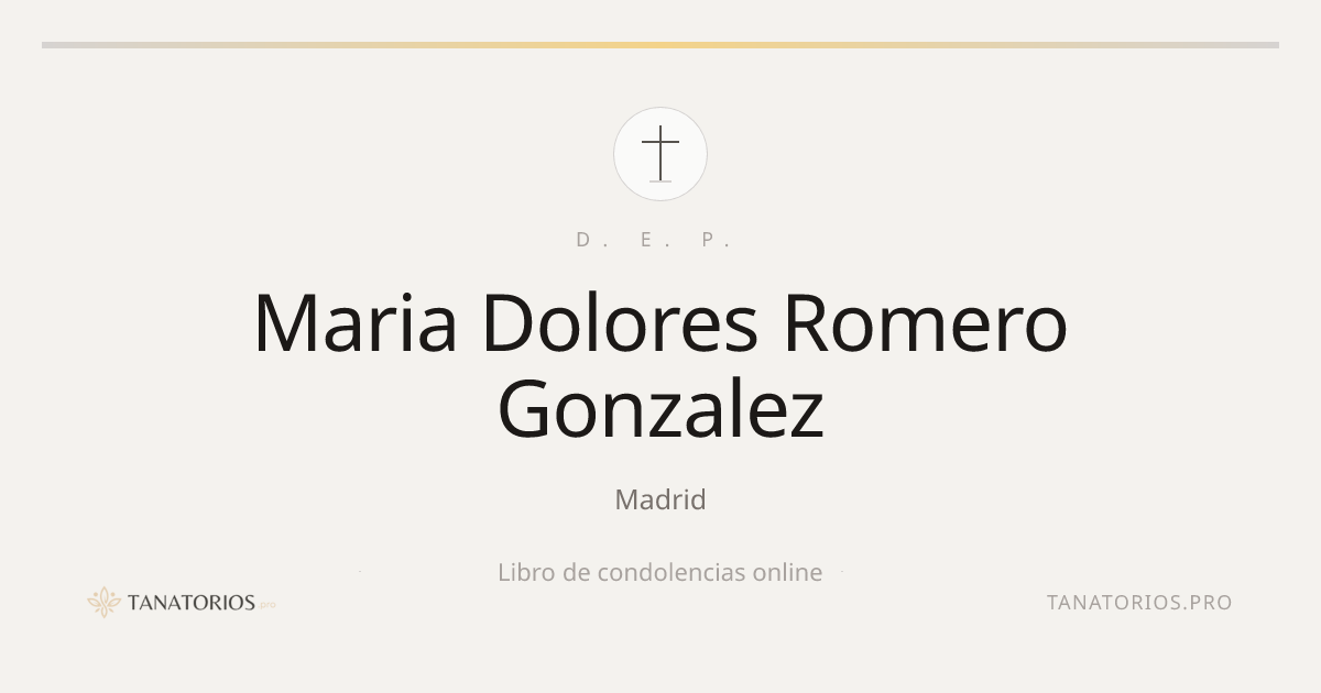 Memorial de Maria Dolores Romero Gonzalez