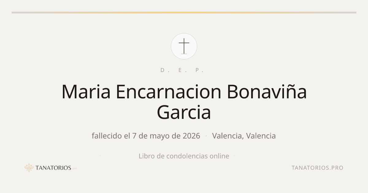 Memorial de Maria Encarnacion Bonaviña Garcia