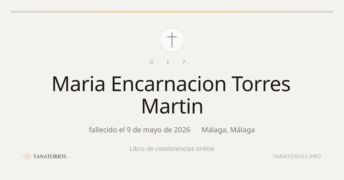 Memorial de Maria Encarnacion Torres Martin