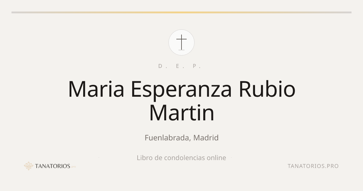 Memorial de Maria Esperanza Rubio Martin