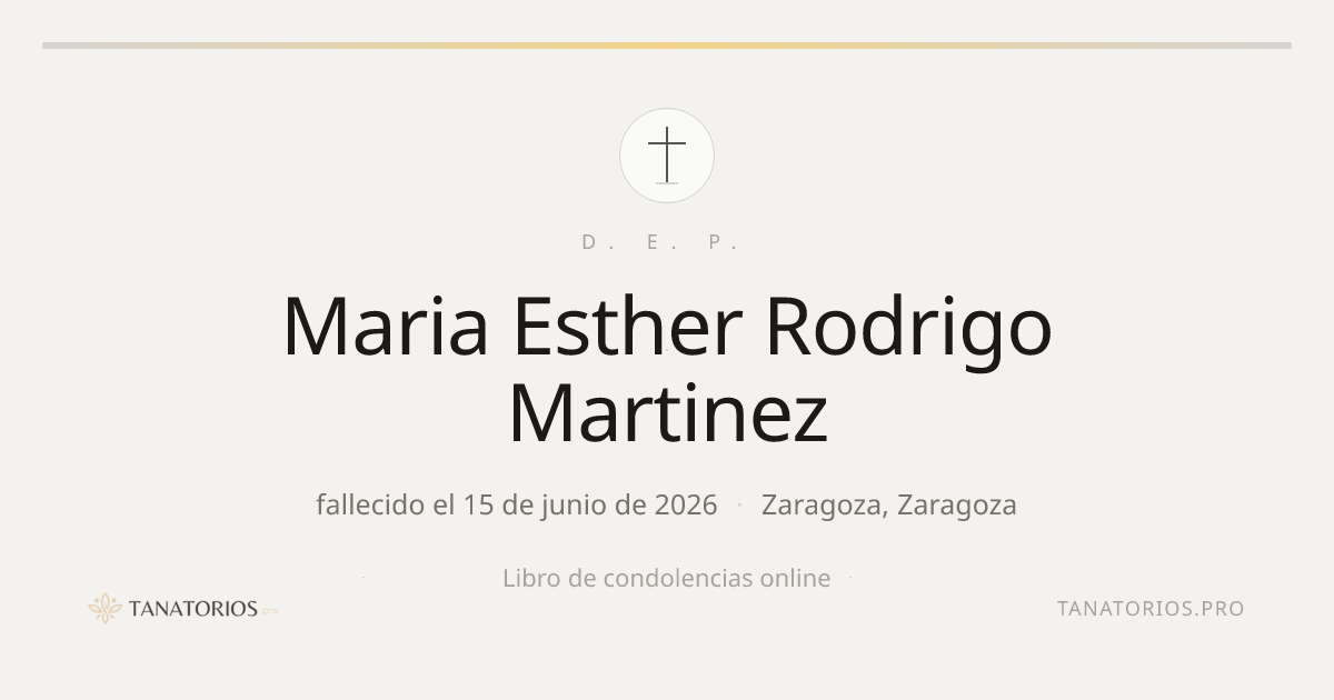 Memorial de Maria Esther Rodrigo Martinez