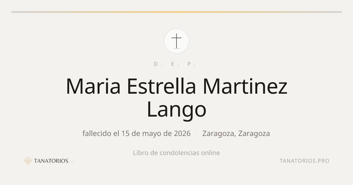 Memorial de Maria Estrella Martinez Lango