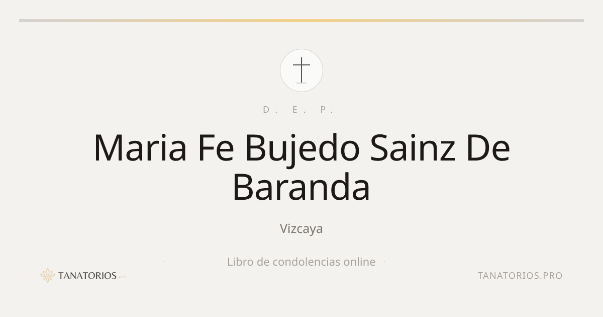 Memorial de Maria Fe Bujedo Sainz De Baranda