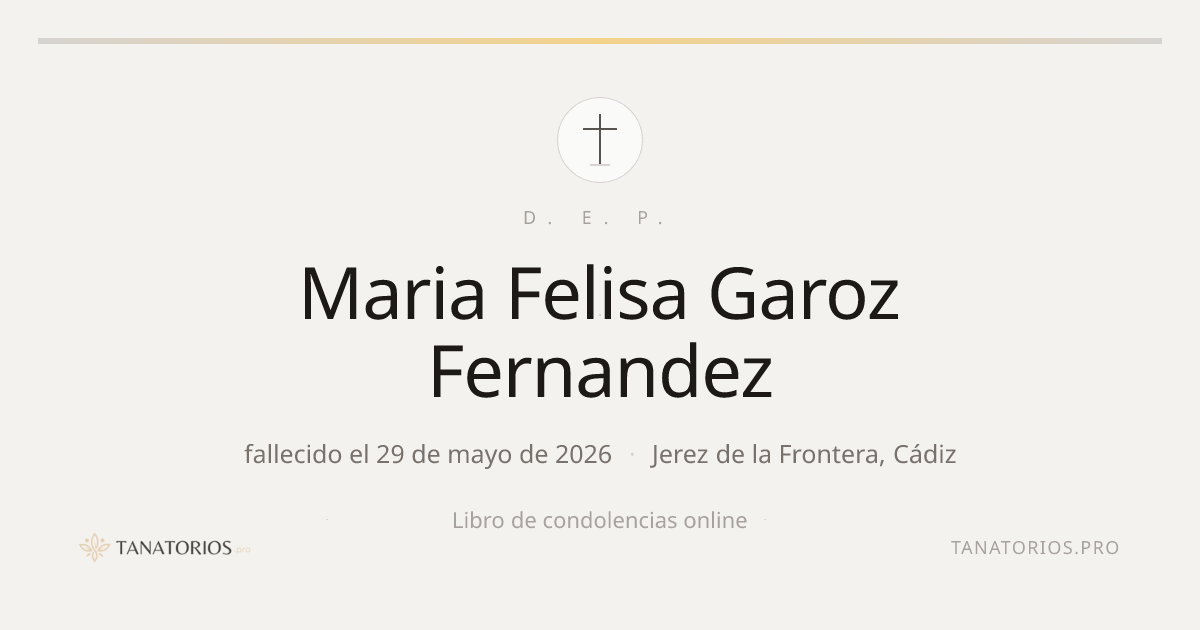 Memorial de Maria Felisa Garoz Fernandez
