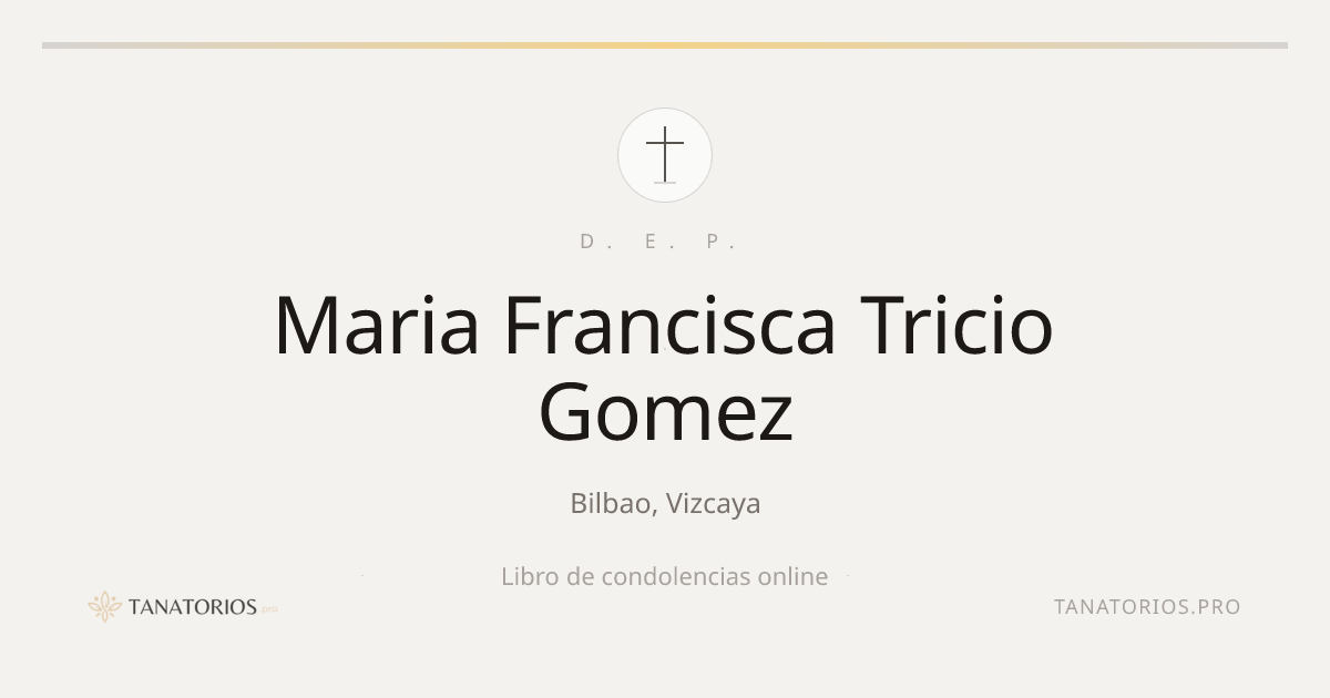 Memorial de Maria Francisca Tricio Gomez