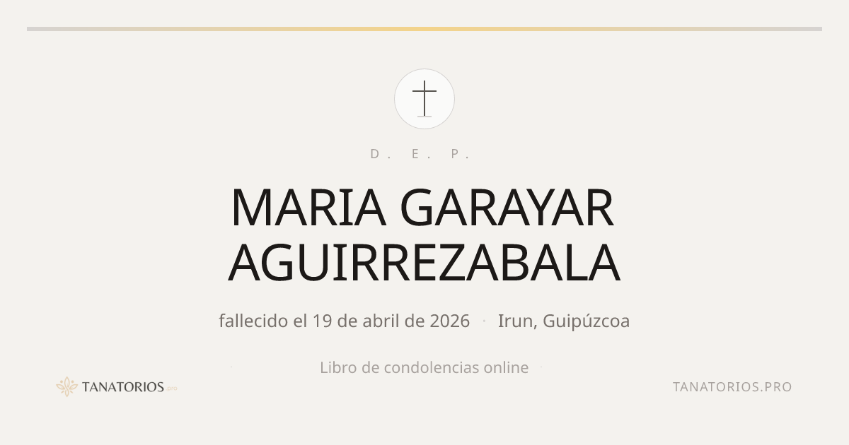 Memorial de MARIA GARAYAR AGUIRREZABALA