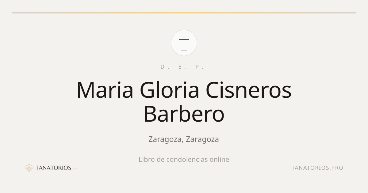 Memorial de Maria Gloria Cisneros Barbero