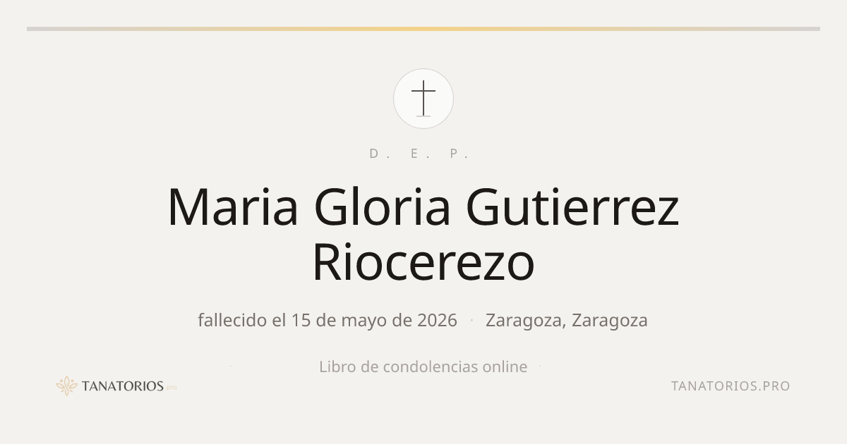 Memorial de Maria Gloria Gutierrez Riocerezo