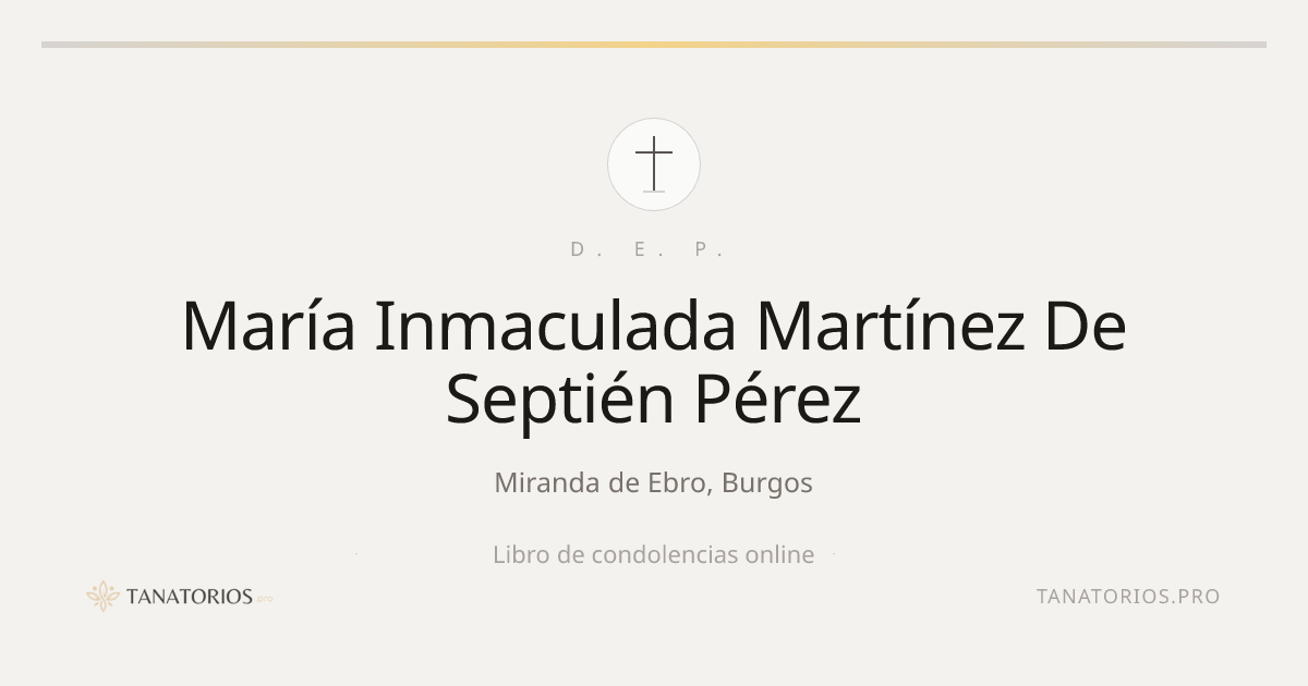 Memorial de María Inmaculada Martínez De Septién Pérez