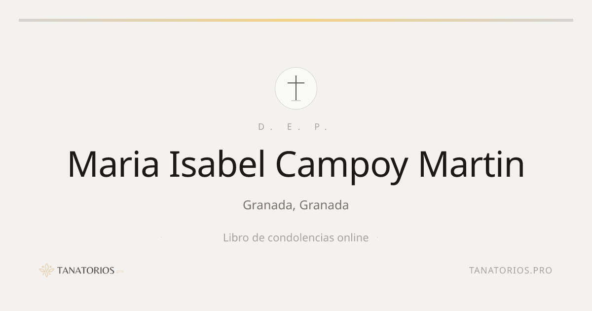Memorial de Maria Isabel Campoy Martin