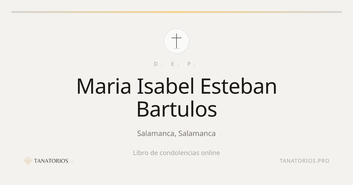Memorial de Maria Isabel Esteban Bartulos