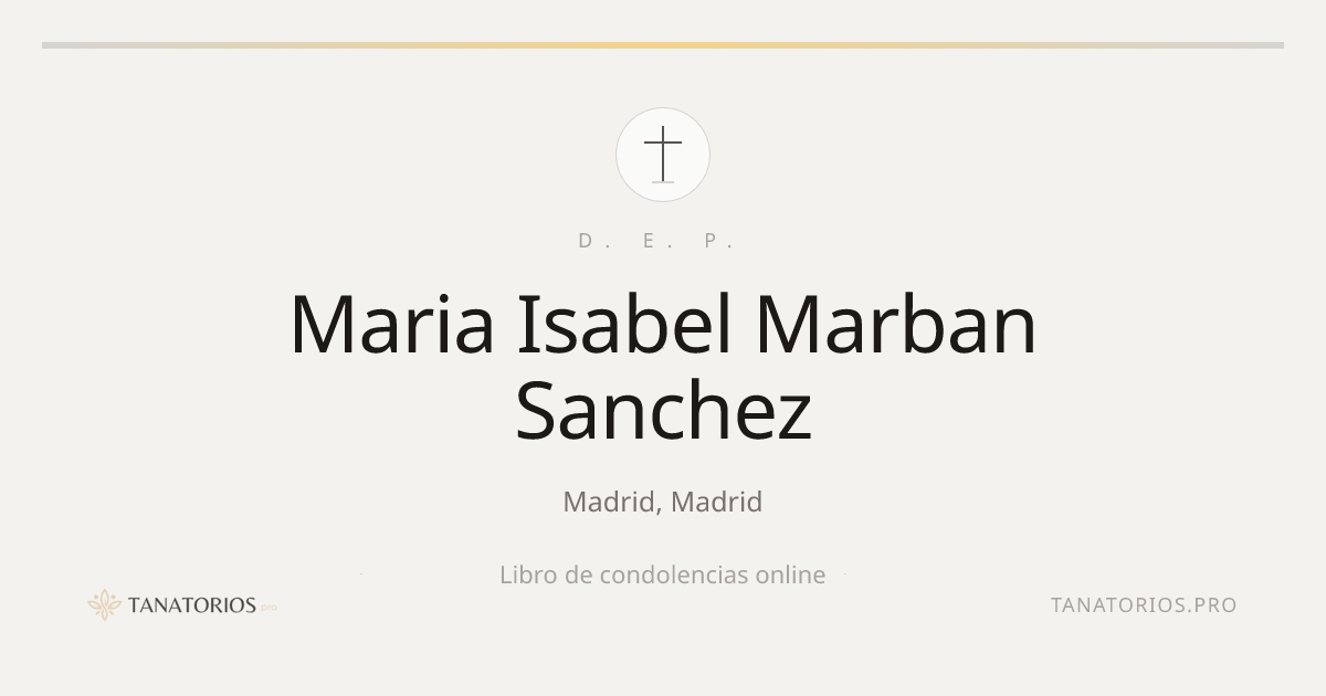 Memorial de Maria Isabel Marban Sanchez