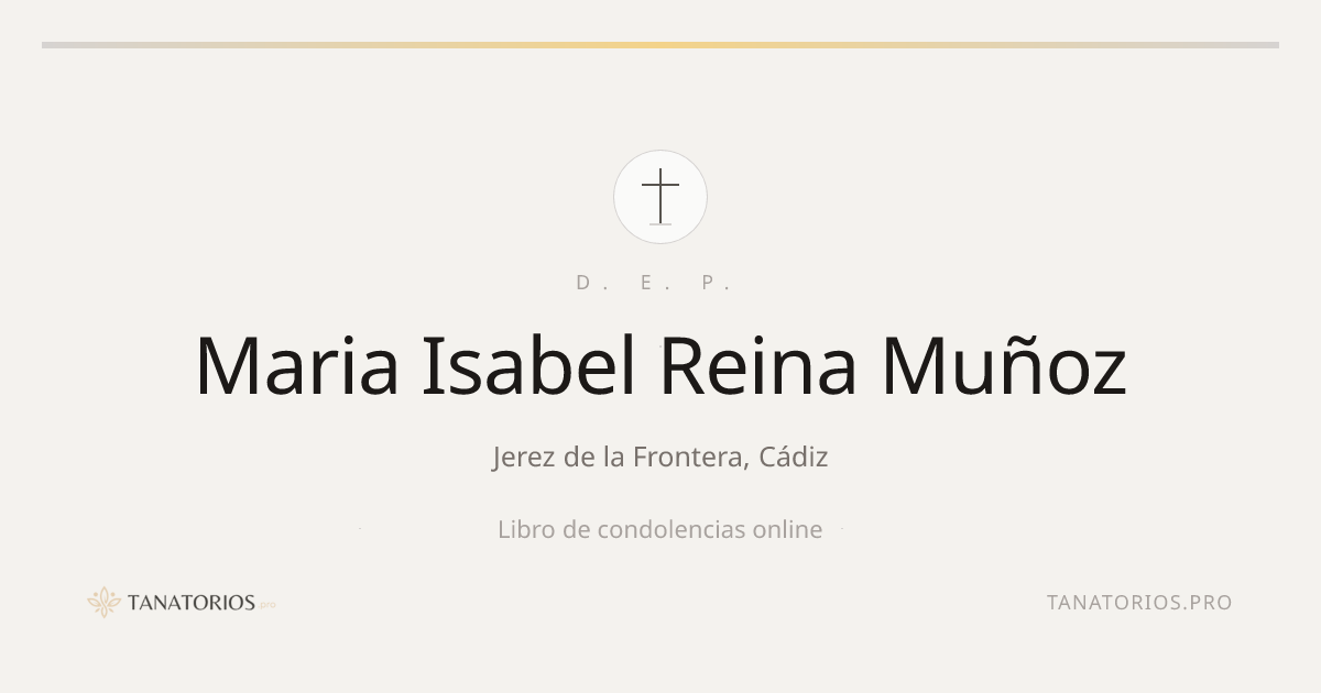 Memorial de Maria Isabel Reina Muñoz
