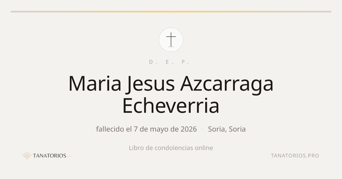Memorial de Maria Jesus Azcarraga Echeverria