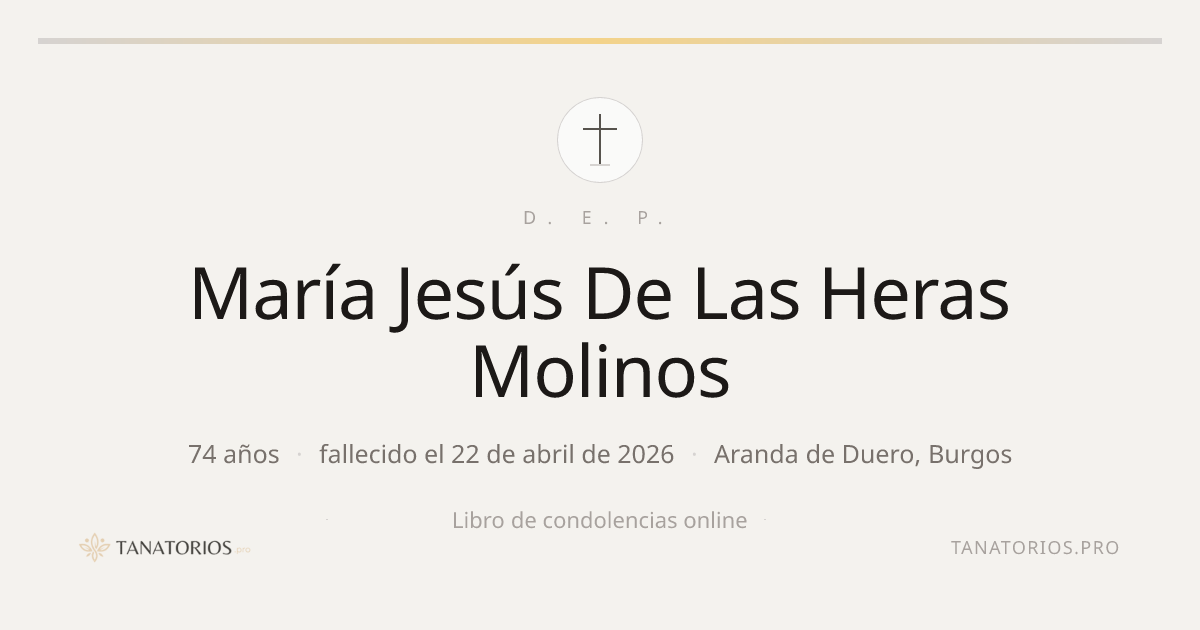 Memorial de María Jesús De Las Heras Molinos