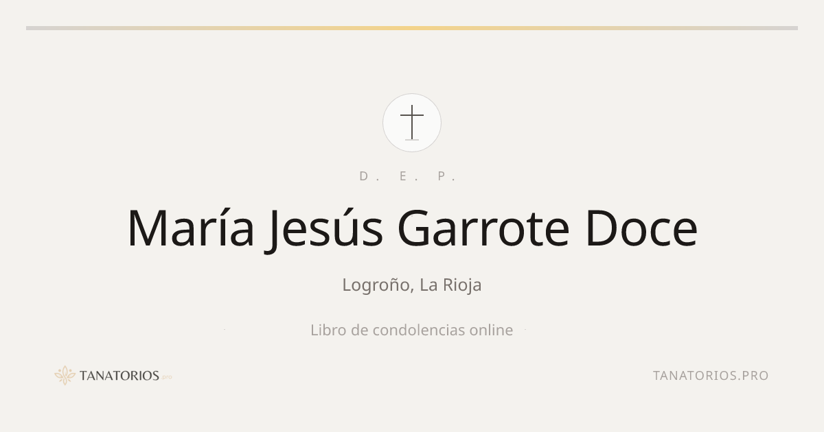 Memorial de María Jesús Garrote Doce