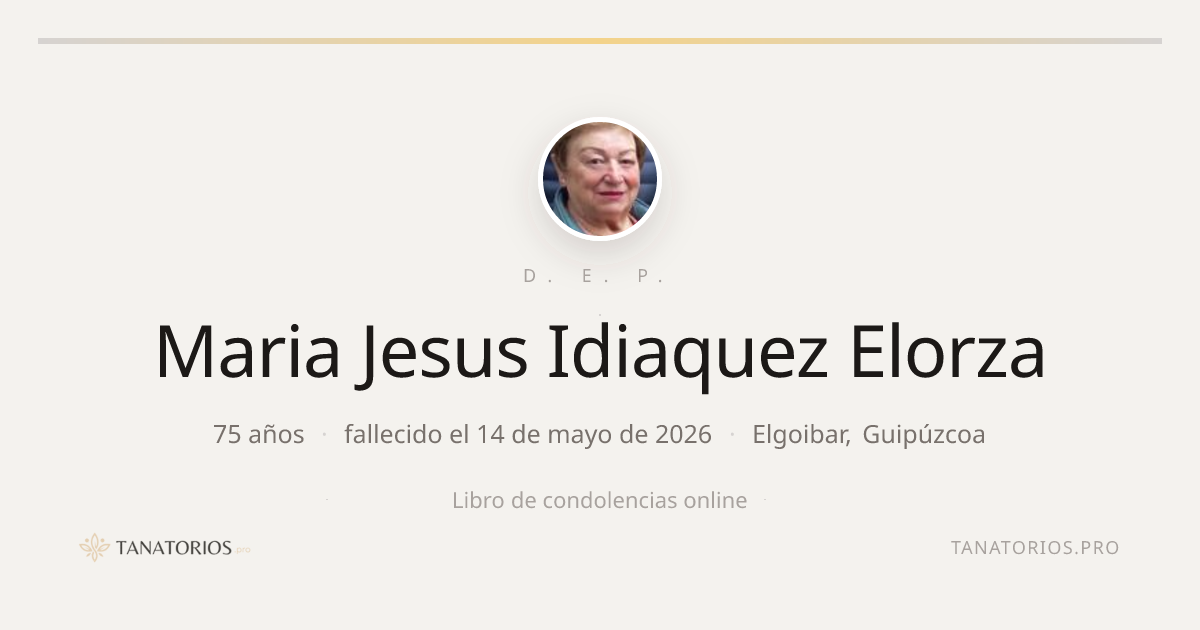 Memorial de Maria Jesus Idiaquez Elorza