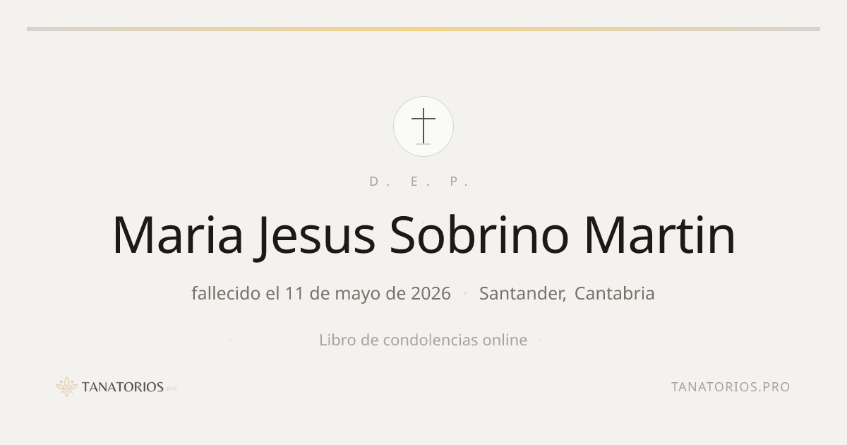Memorial de Maria Jesus Sobrino Martin