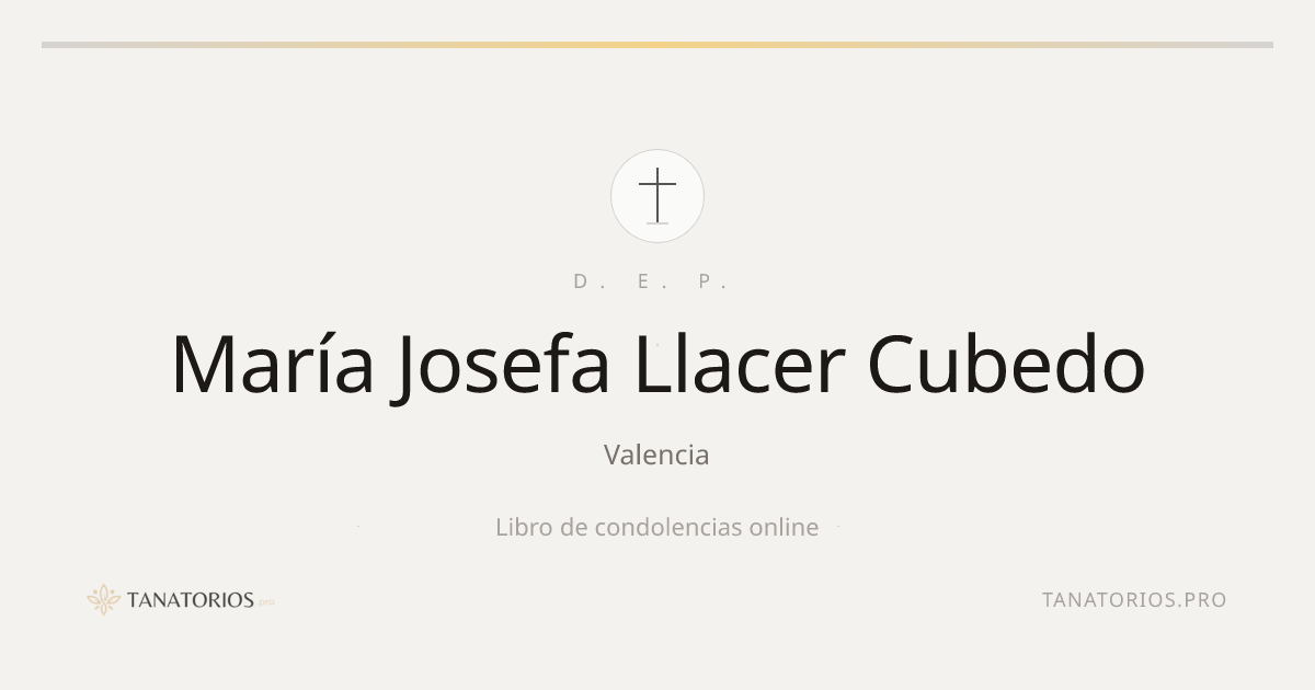 Memorial de María Josefa Llacer Cubedo