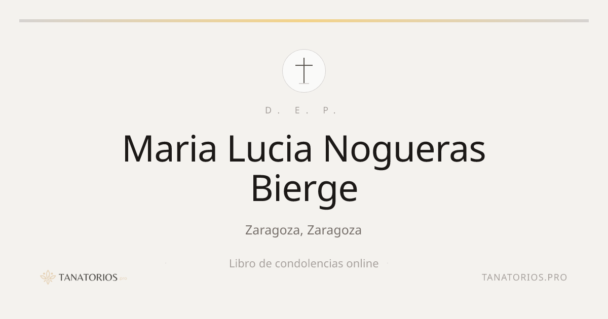 Memorial de Maria Lucia Nogueras Bierge