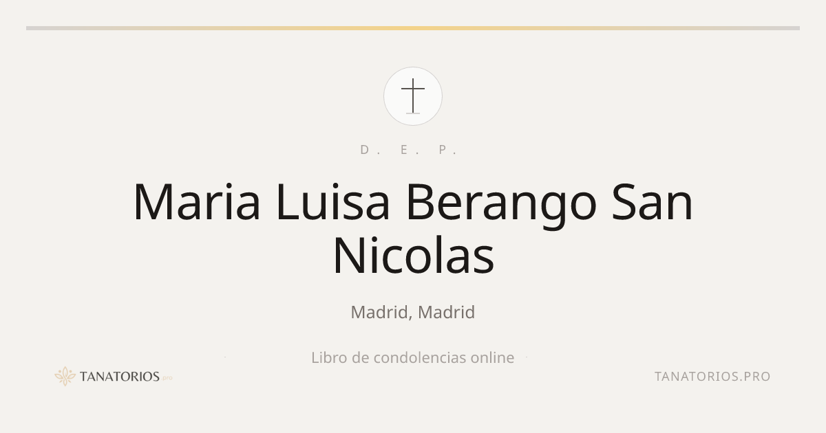 Memorial de Maria Luisa Berango San Nicolas