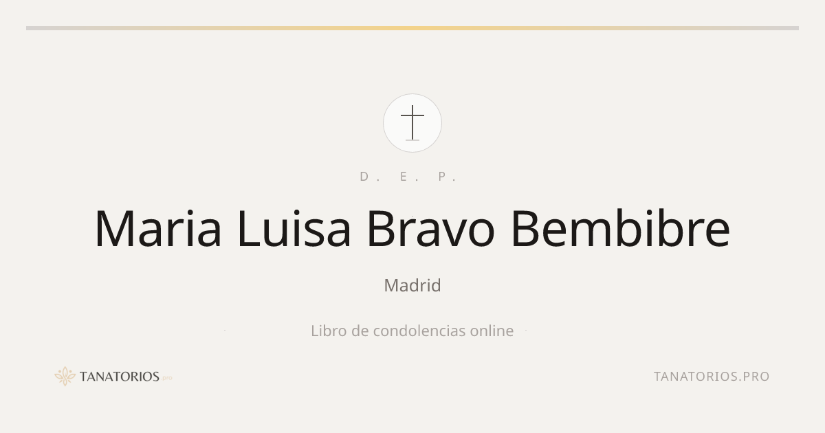 Memorial de Maria Luisa Bravo Bembibre