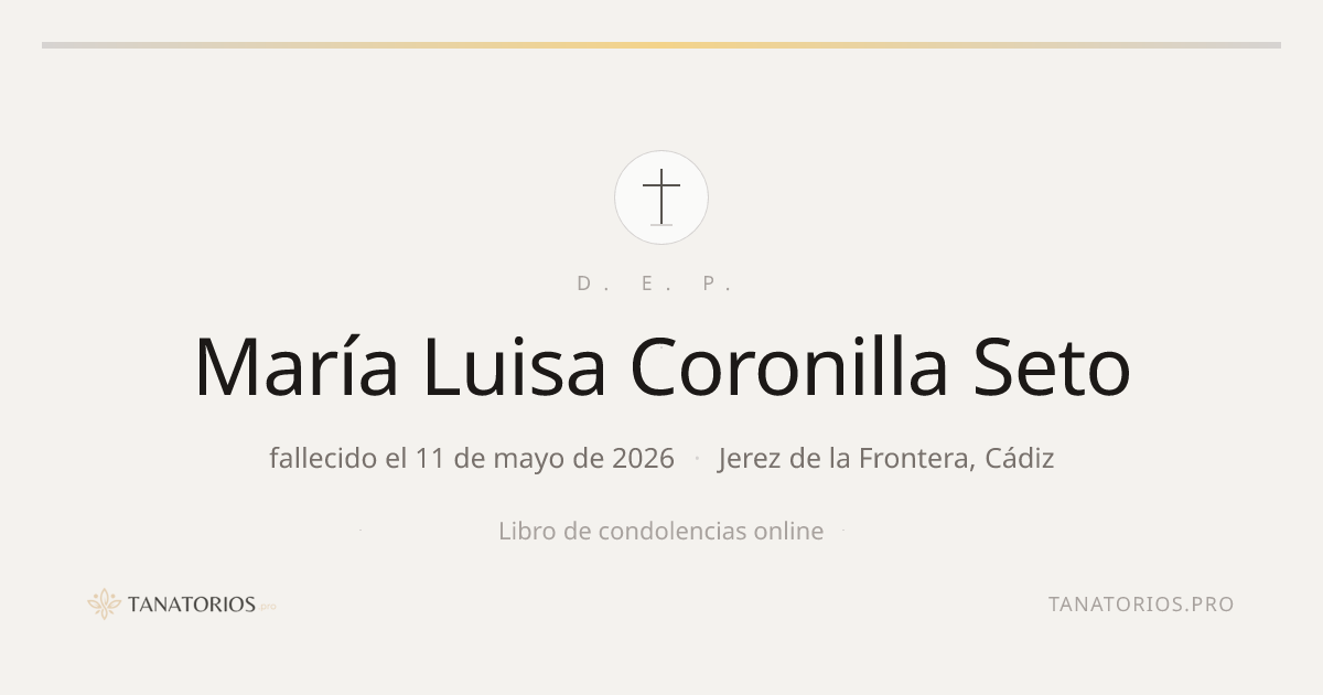 Memorial de María Luisa Coronilla Seto