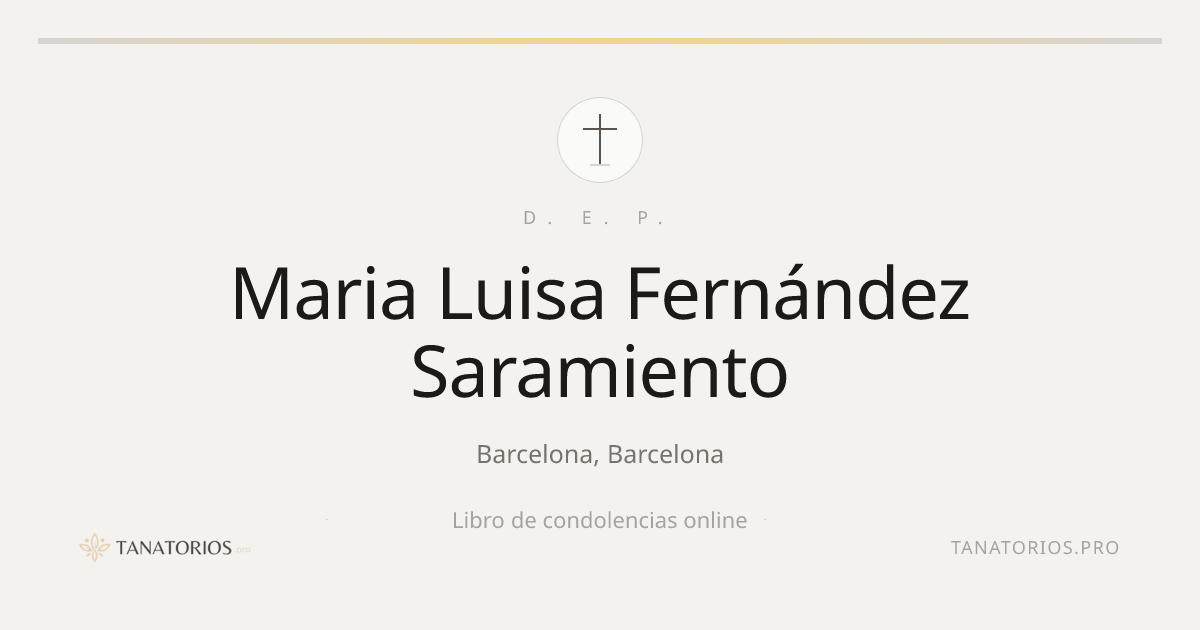 Memorial de Maria Luisa Fernández Saramiento