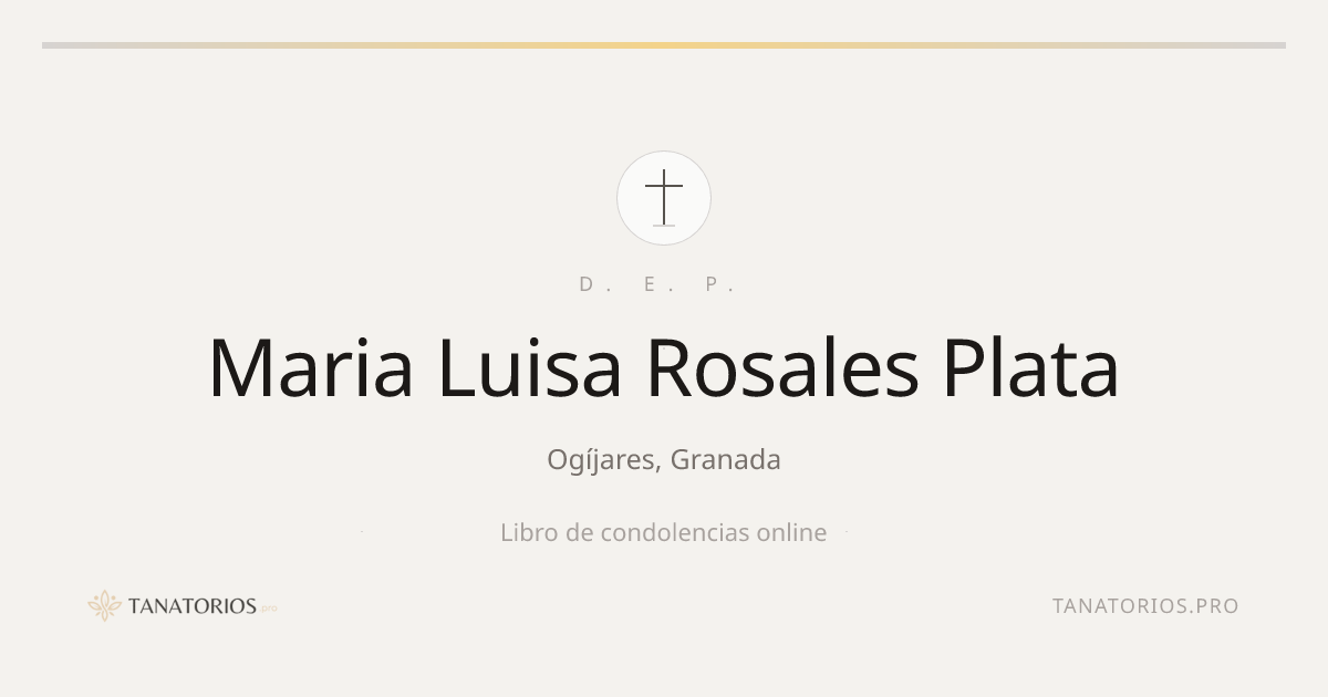 Memorial de Maria Luisa Rosales Plata