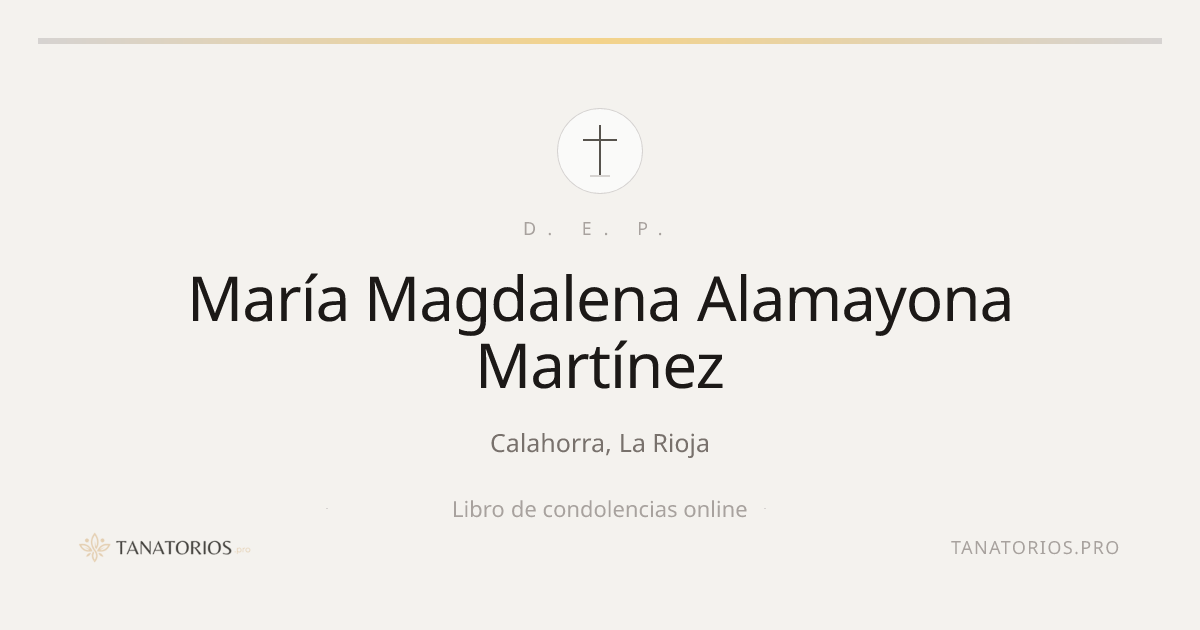 Memorial de María Magdalena Alamayona Martínez