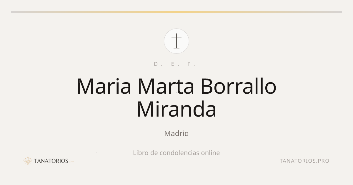Memorial de Maria Marta Borrallo Miranda