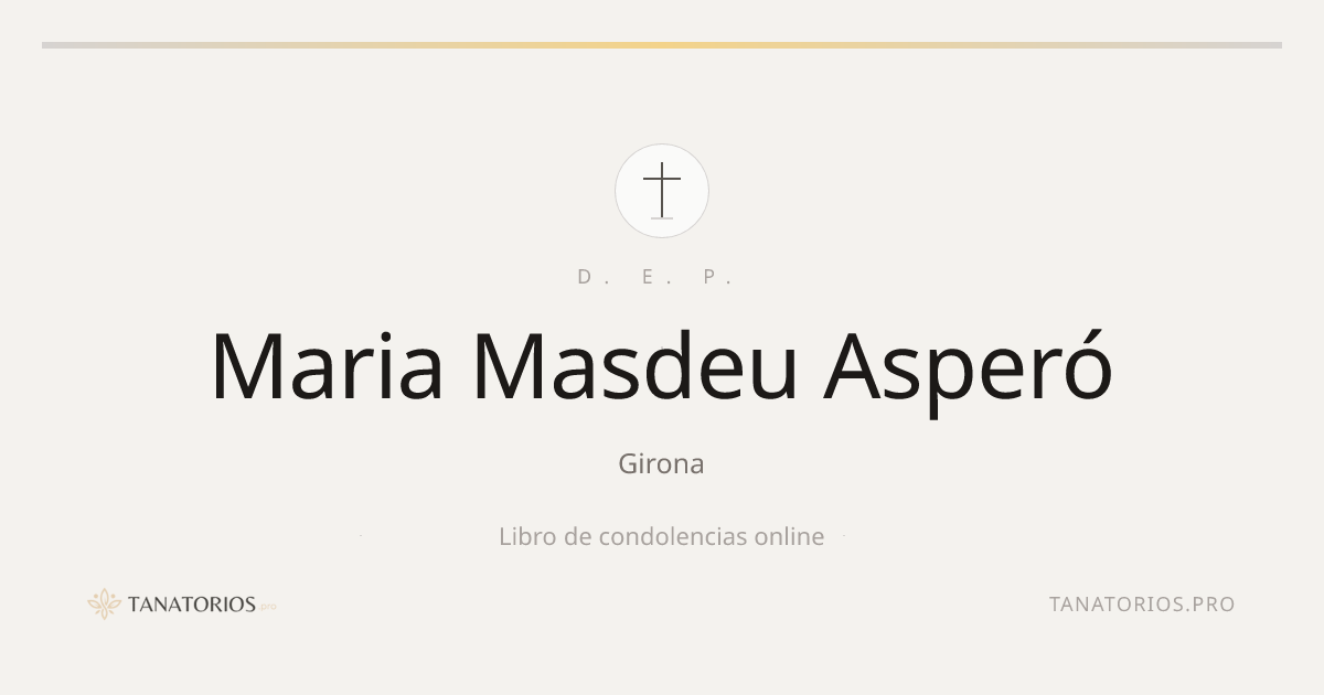 Memorial de Maria Masdeu Asperó