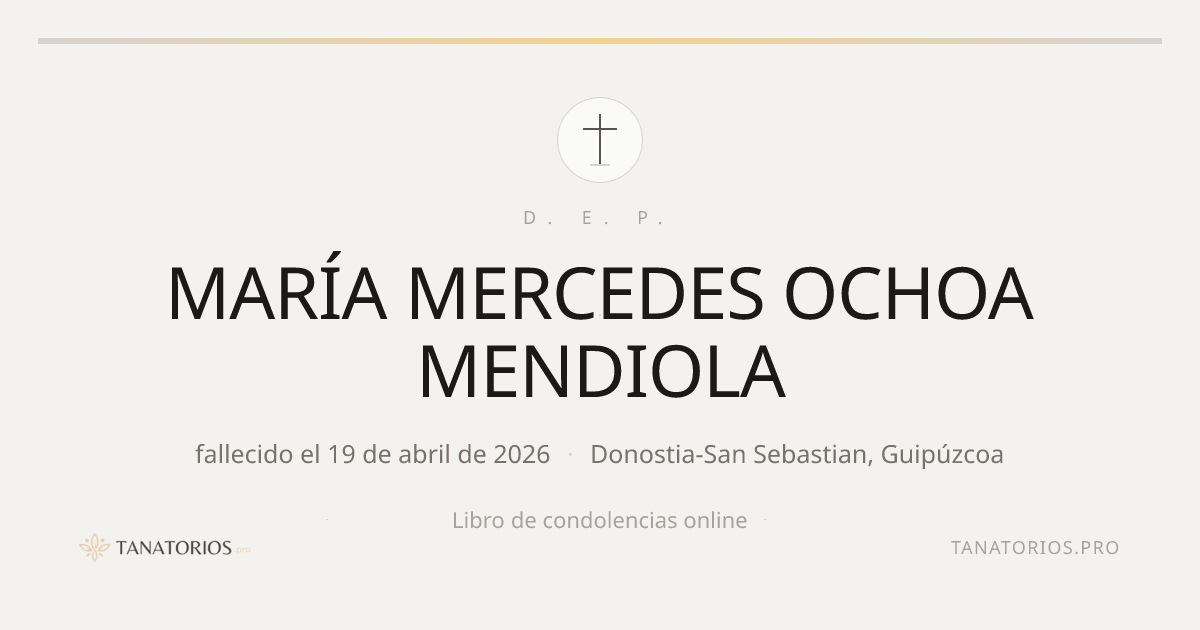 Memorial de MARÍA MERCEDES OCHOA MENDIOLA