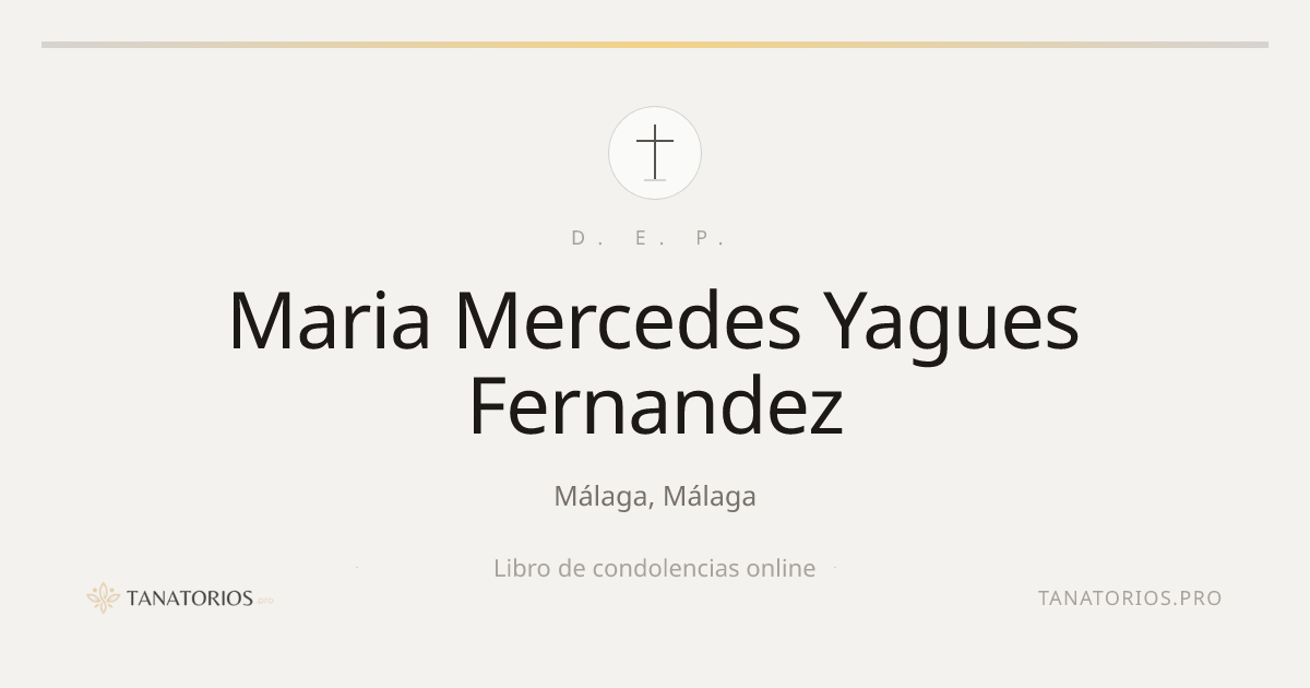Memorial de Maria Mercedes Yagues Fernandez