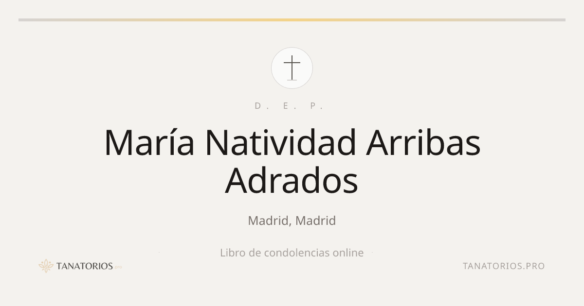 Memorial de María Natividad Arribas Adrados