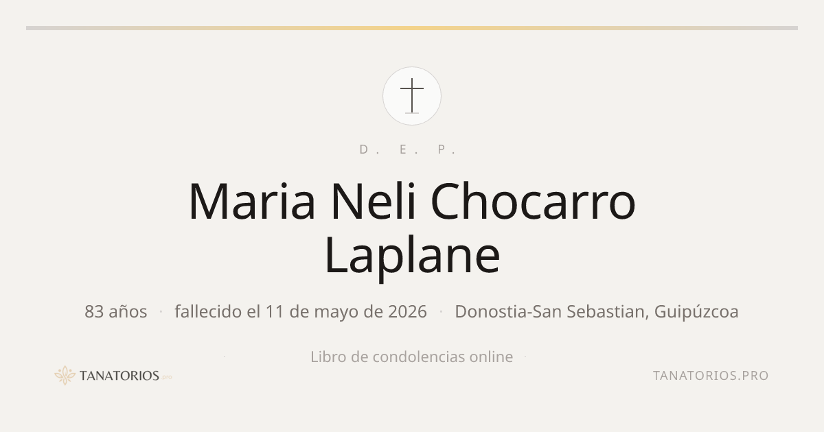 Memorial de Maria Neli Chocarro Laplane