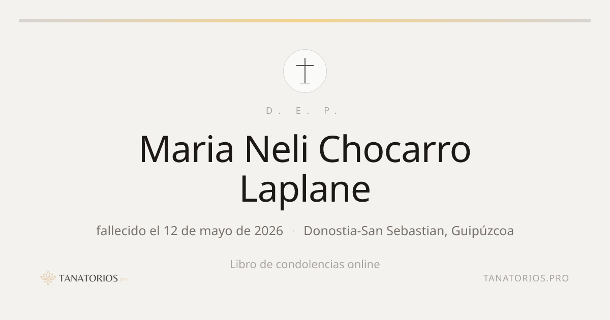 Memorial de Maria Neli Chocarro Laplane