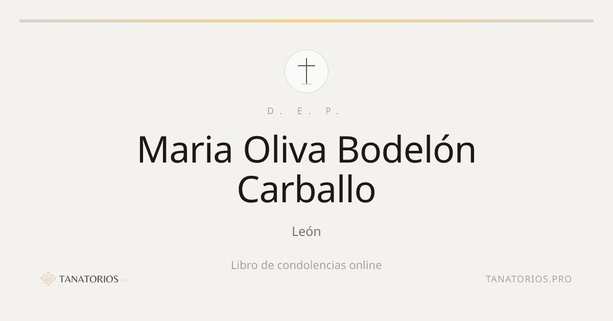 Memorial de Maria Oliva Bodelón Carballo
