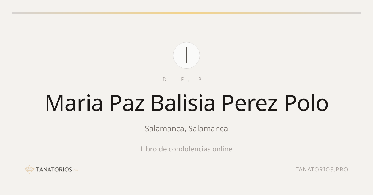 Memorial de Maria Paz Balisia Perez Polo